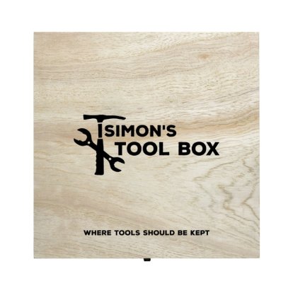 Personalised His Large Wooden Tool Box