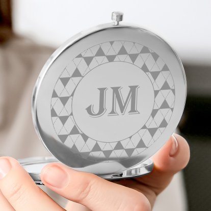 Personalised Houndstooth Compact Mirror 