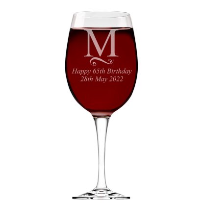 Initial Personalised Wine Glass