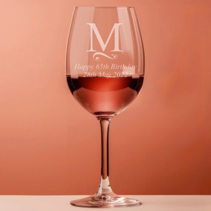 Initial Personalised Wine Glass