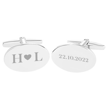 Personalised Initials and Date Cufflinks 