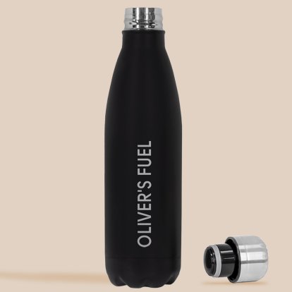 Personalised Insulated Drinks Bottle - Message Black 