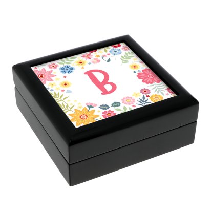 Personalised Jewellery Box - Floral Initial 