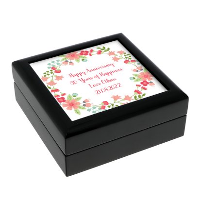 Personalised Jewellery Box - Floral Message