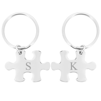 Personalised Jigsaw Keyring Set - Initials