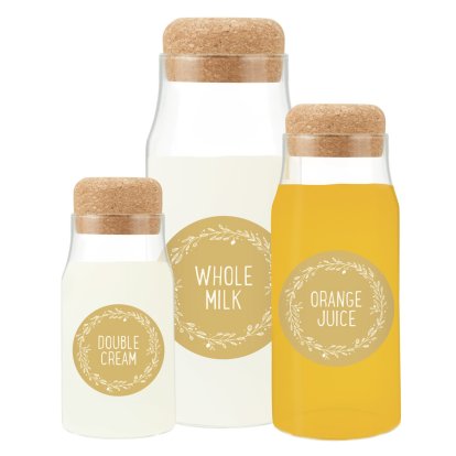 Personalised Juice Glass Storage Bottles