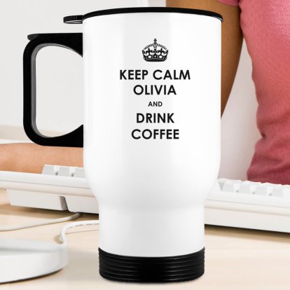 Personalised Keep Calm Travel Mug 