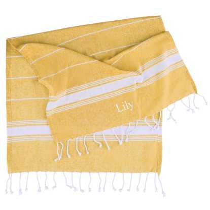 Personalised Kids Beach Towel - Sandy Yellow