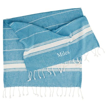 Personalised Kids Beach Towel - Sky Blue