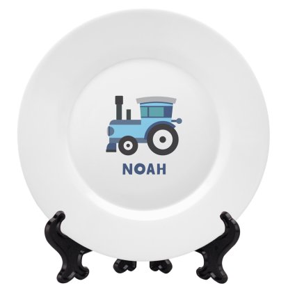 Personalised Children's Keepsake Plate - Tractor Design