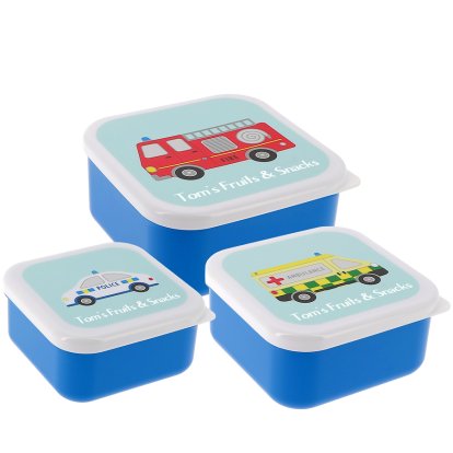 Personalised Kids Vehicle Design Lunch Box Set