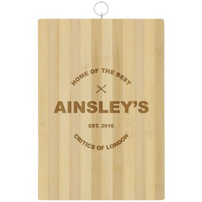 Personalised Kitchen Board with Hanging Hook