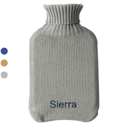 Personalised Knitted Hot Water Bottle - Name