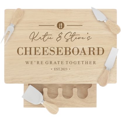 Personalised Large Cheese Board Set for Anniversaries