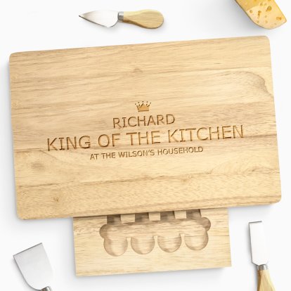 Personalised Large Cheeseboard Gift Set with Tools