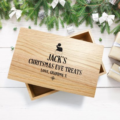 Personalised Oak Christmas Box - Treats