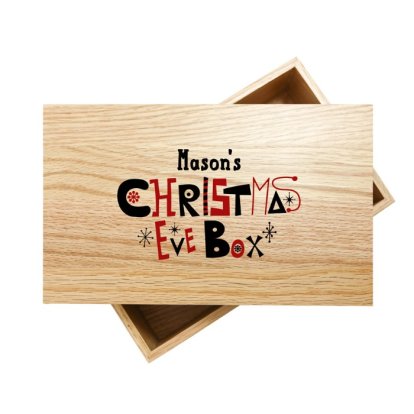 Personalised Oak Christmas Eve Box