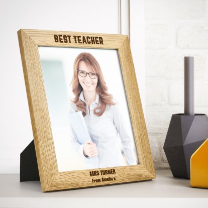 Personalised Large Oak Frame - Best Teacher 
