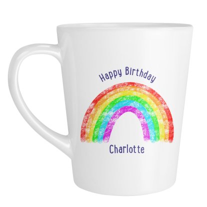 Personalised Latte Mug - Rainbow Design