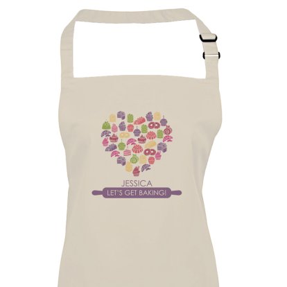 Personalised Lets Get Baking Cotton Apron