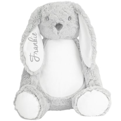 Personalised Light Grey Bunny Soft Toy