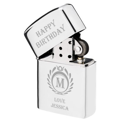 Personalised Lighter - Crest & Birthday Initial