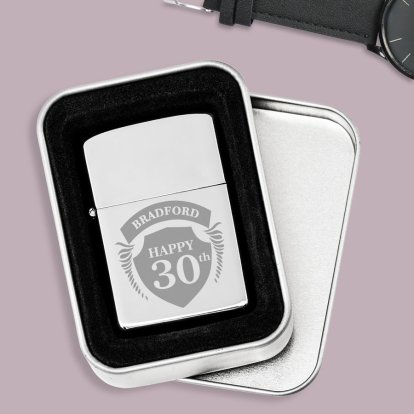 Personalised Lighter - Shield Birthday Year