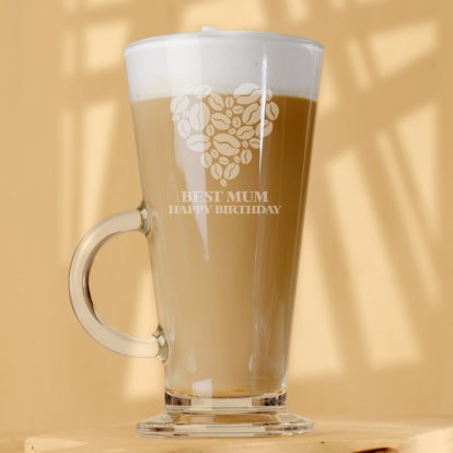 Personalised LOVE Beans Glass Latte Mug