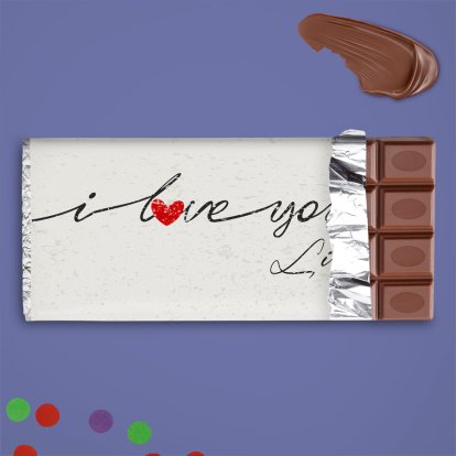 Personalised Love Chocolate Bar - I Love You