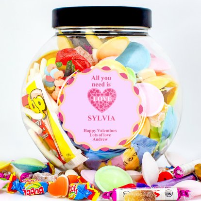 Personalised Love Heart Sweet Jar