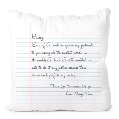 Personalised Love Letter Cushion Cover
