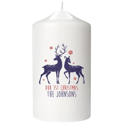 Personalised Loving Reindeers Candle