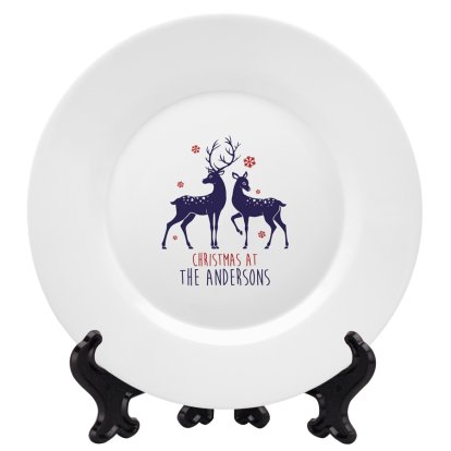 Personalised Loving Reindeers Ceramic Plate