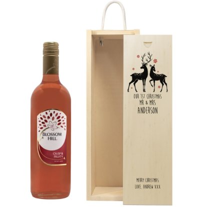 Personalised Loving Reindeers Wine Box