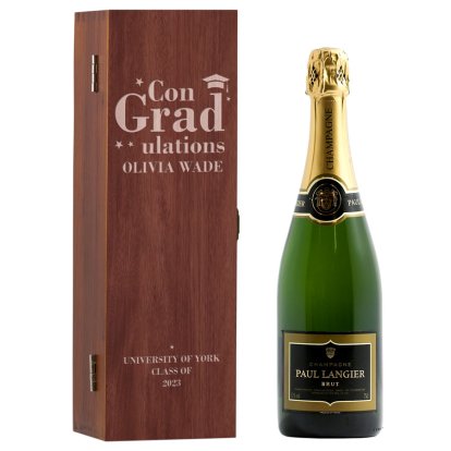 Personalised Luxury Alcohol Graduation Box - Champagne