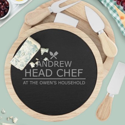 Personalised Luxury Cheeseboard Gift Set - Head Chef 