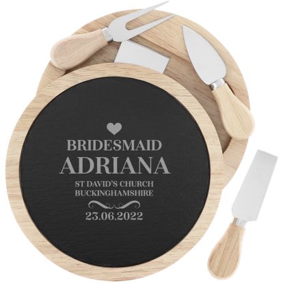Personalised Luxury Cheeseboard Set - Wedding Heart