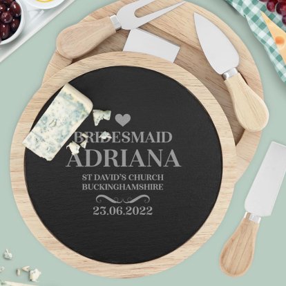 Personalised Luxury Cheeseboard Set - Wedding Heart 