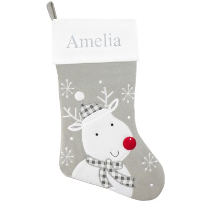 Personalised Luxury Reindeer Christmas Stocking