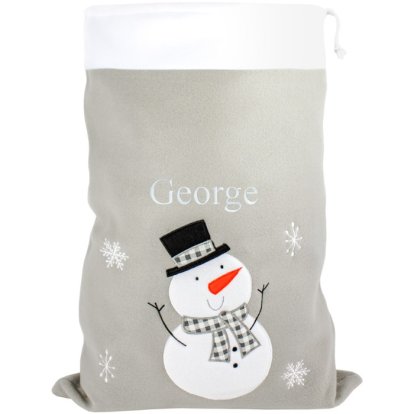 Personalised Luxury Snowman Christmas Sack
