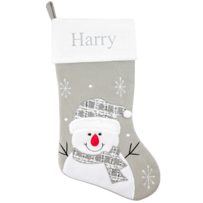 Personalised Luxury Snowman Christmas Stocking