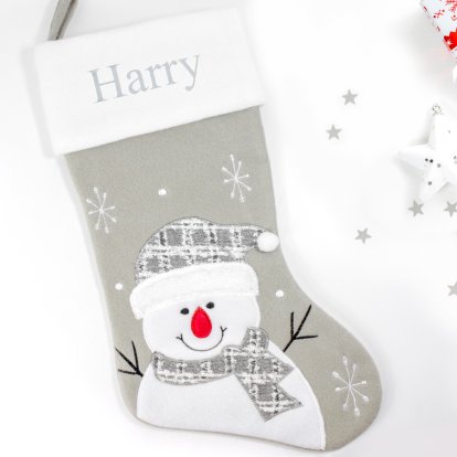 Personalised Luxury Snowman Christmas Stocking