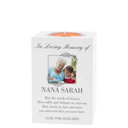 Personalised Memorial Candle Holder with Picture