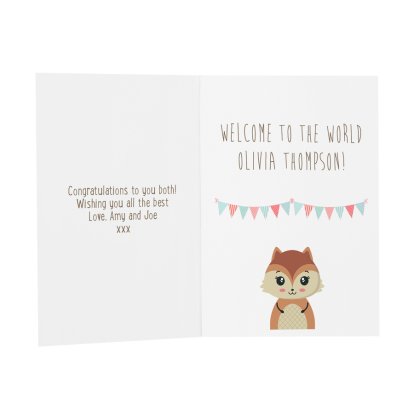 Personalised Message Card - Baby Squirrel