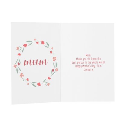 Personalised Message Card -  Floral Name & Message