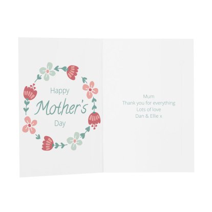 Personalised Message Card - Floral Wreath Design