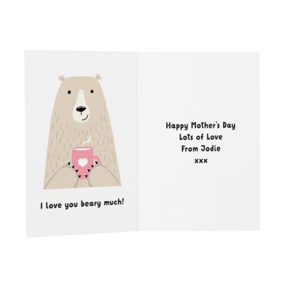 Personalised Message Card - I Love You Beary Much