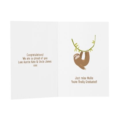 Personalised Message Card - Lazy Sloth