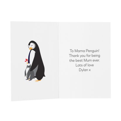 Personalised Message Card - Penguin & Baby