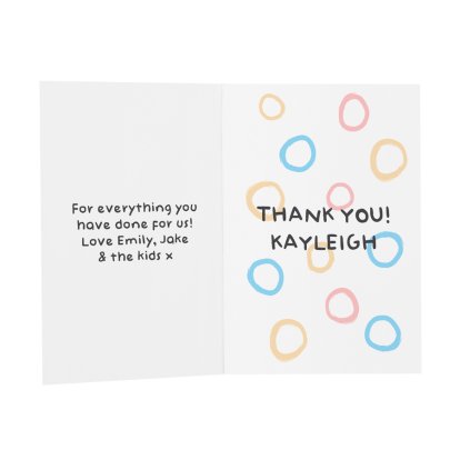 Personalised Message Card - Thank you